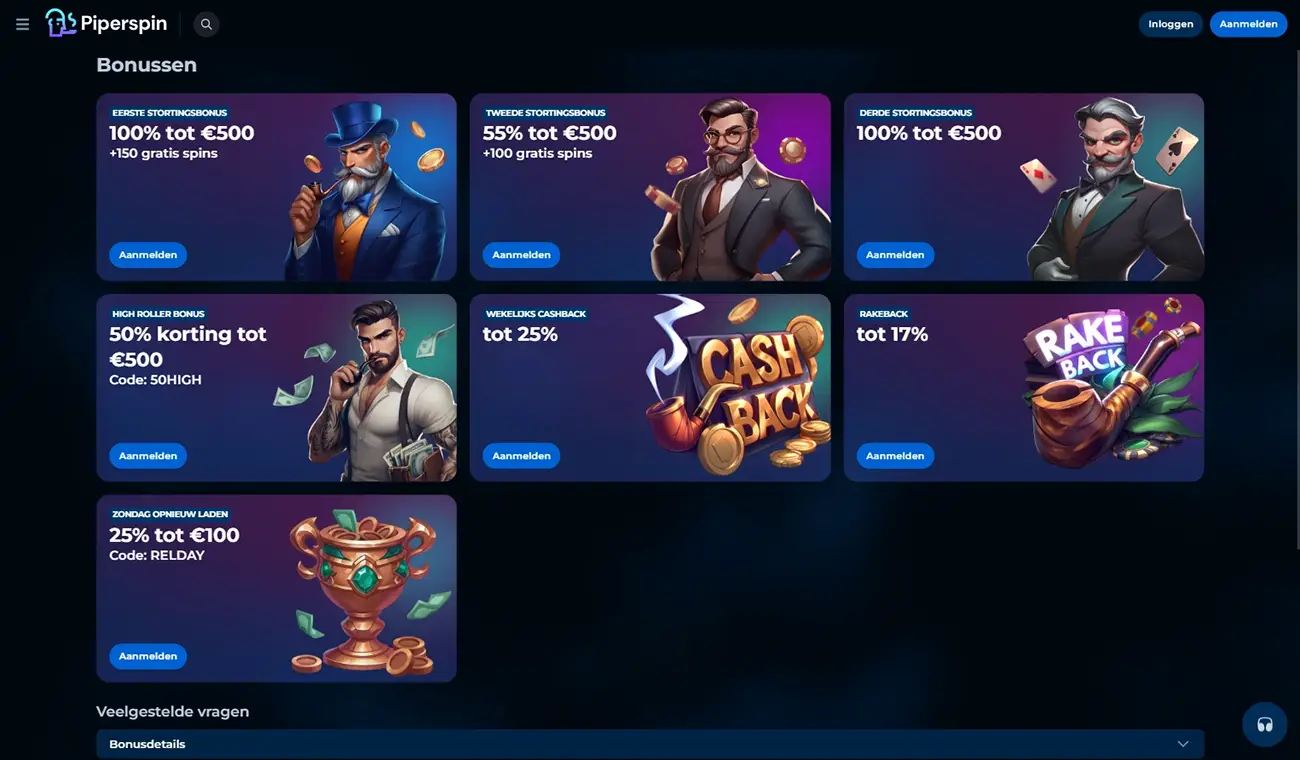 Casino PiperSpin Bonussen en Promoties